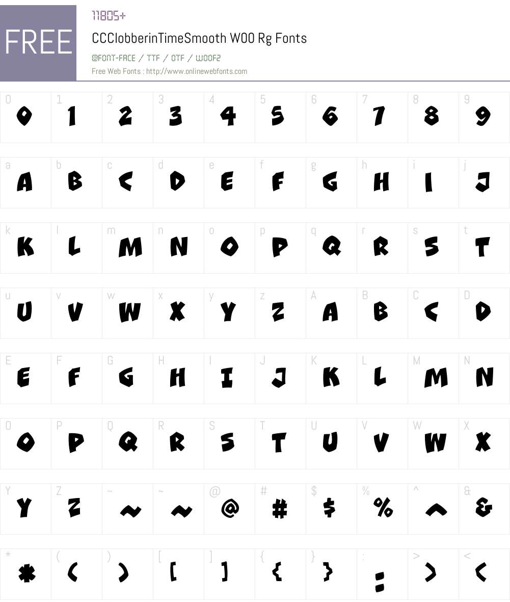 CCClobberinTimeSmoothW00 Font Screenshots