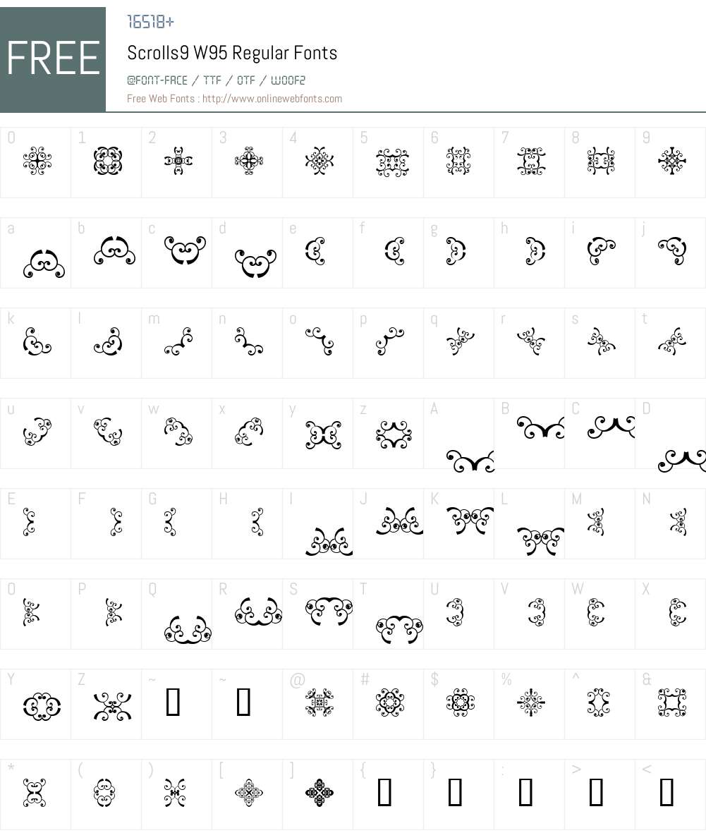 Scrolls9 Font Screenshots