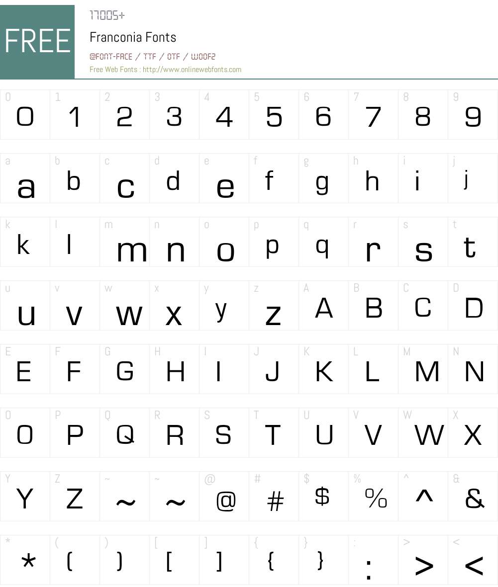 Franconia Font Screenshots