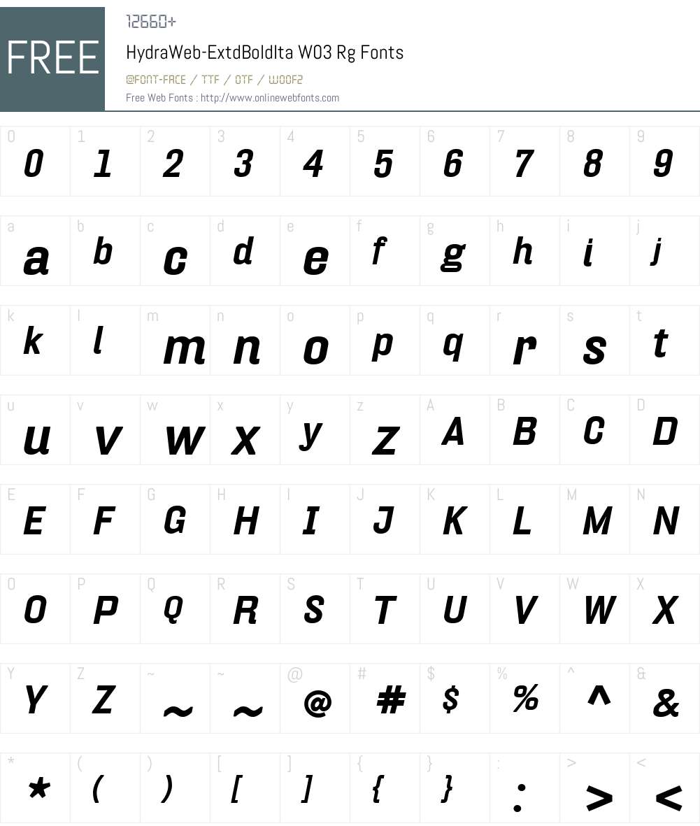FF Hydra Font Screenshots