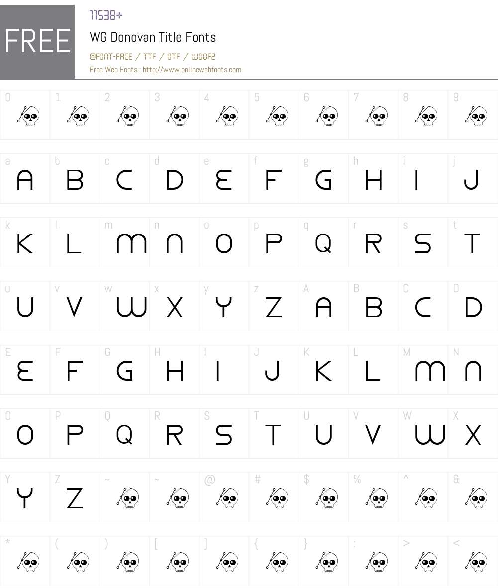 WG Donovan Title Font Screenshots