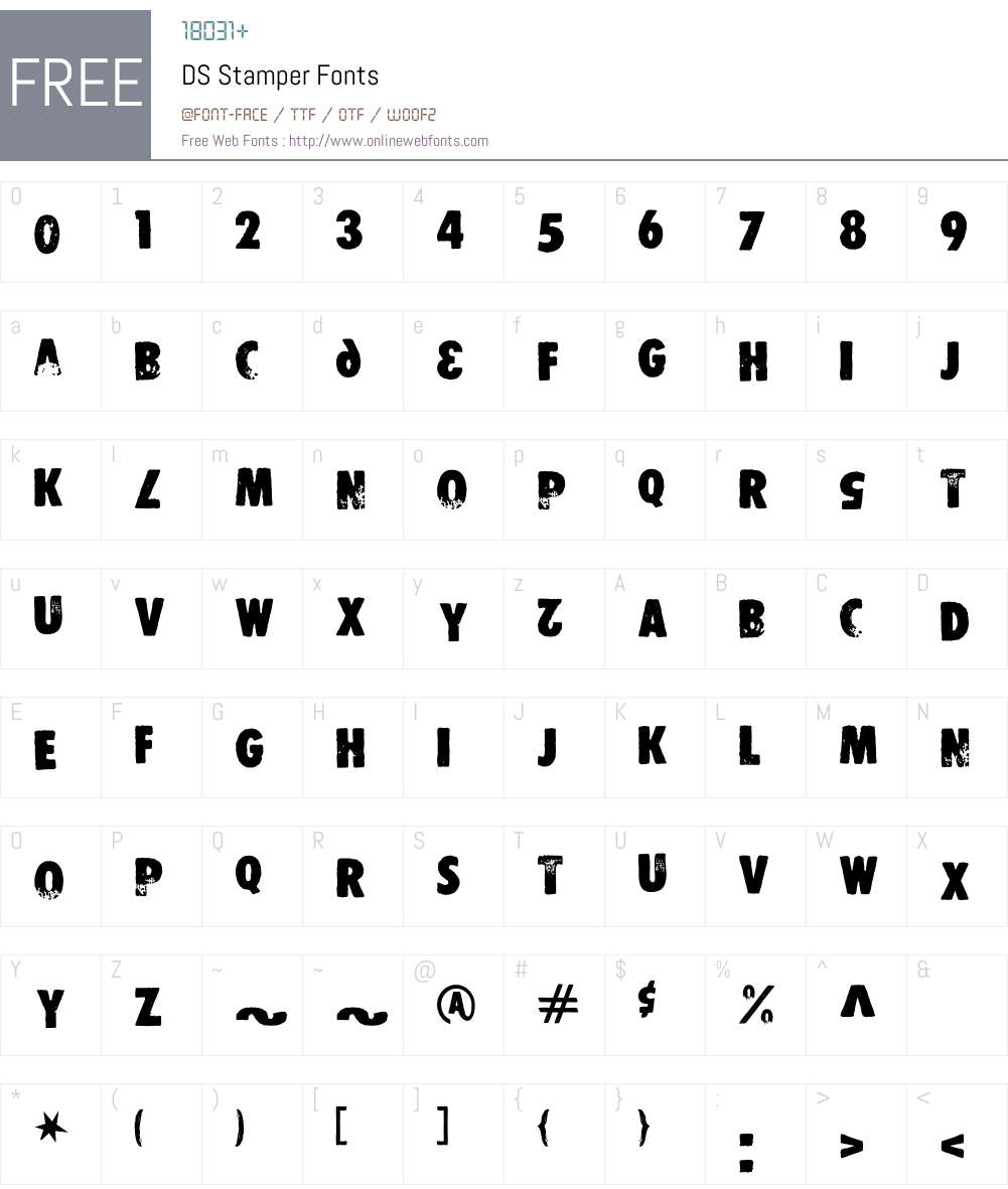 DS Stamper Font Screenshots