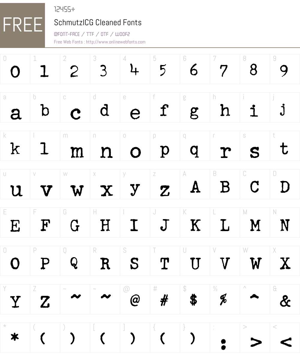 SchmutzICG Font Screenshots