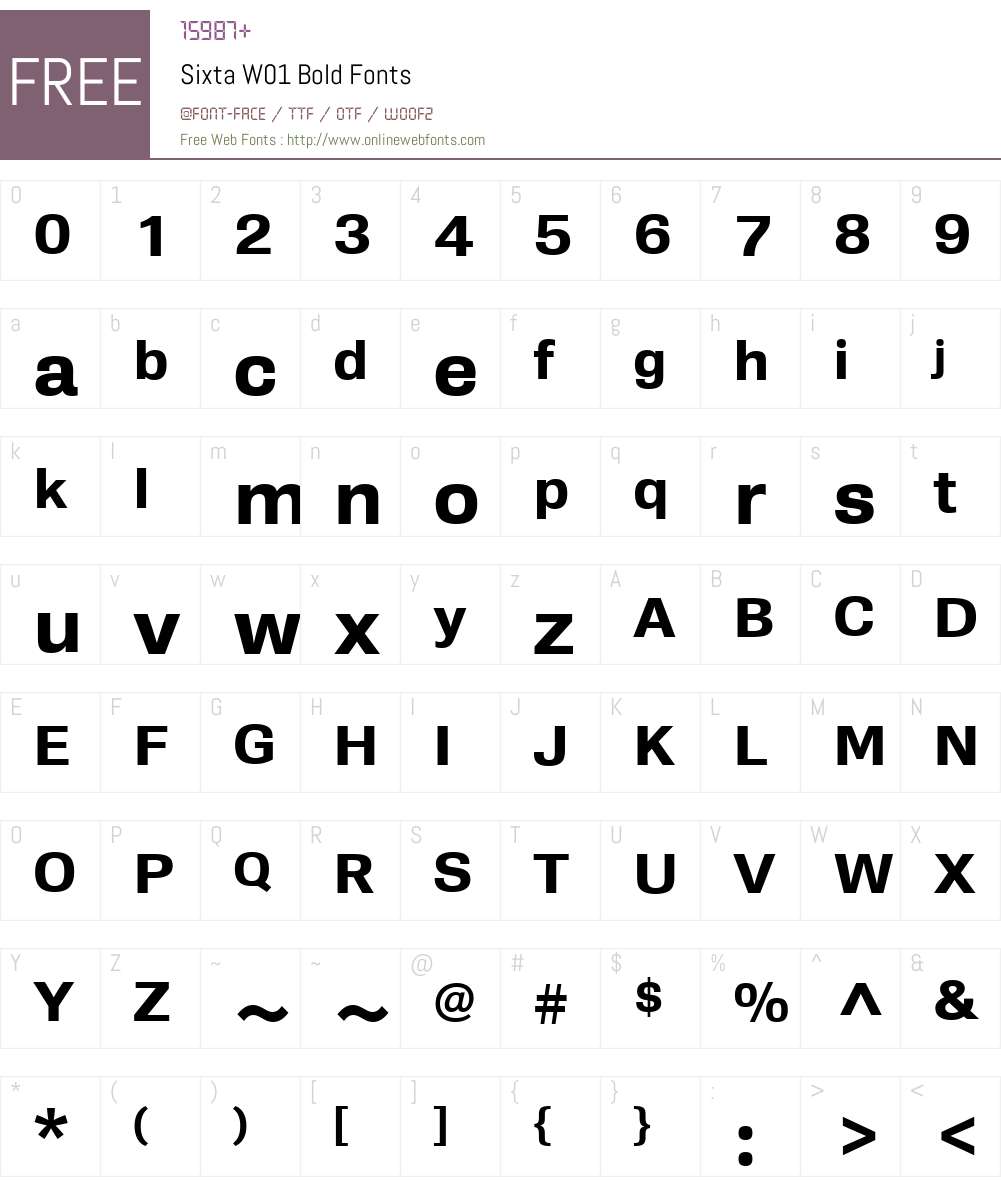 SixtaW01-Bold Font Screenshots