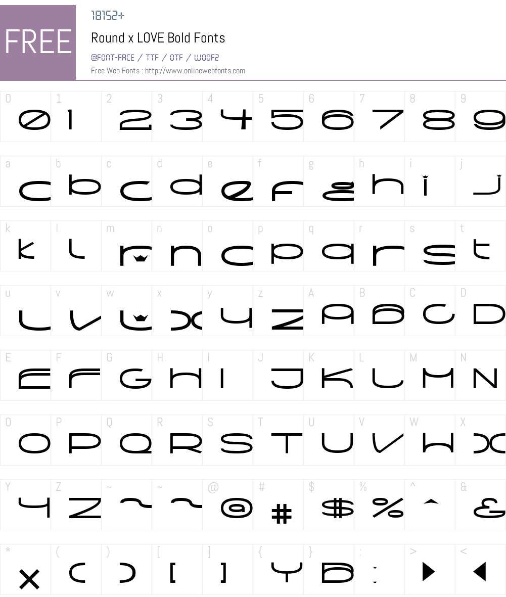 Round x LOVE Bold Font Screenshots