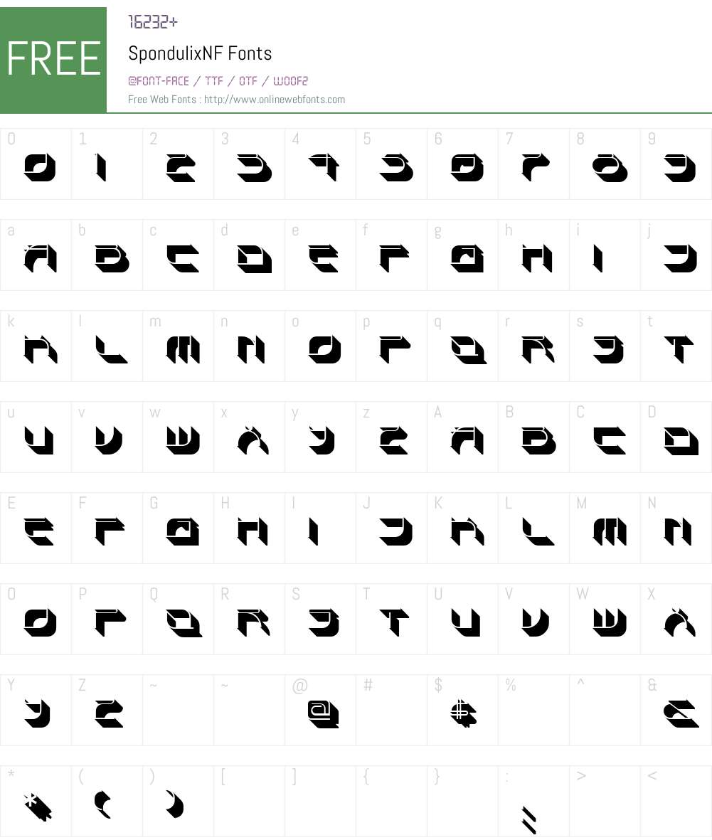 SpondulixNF Font Screenshots
