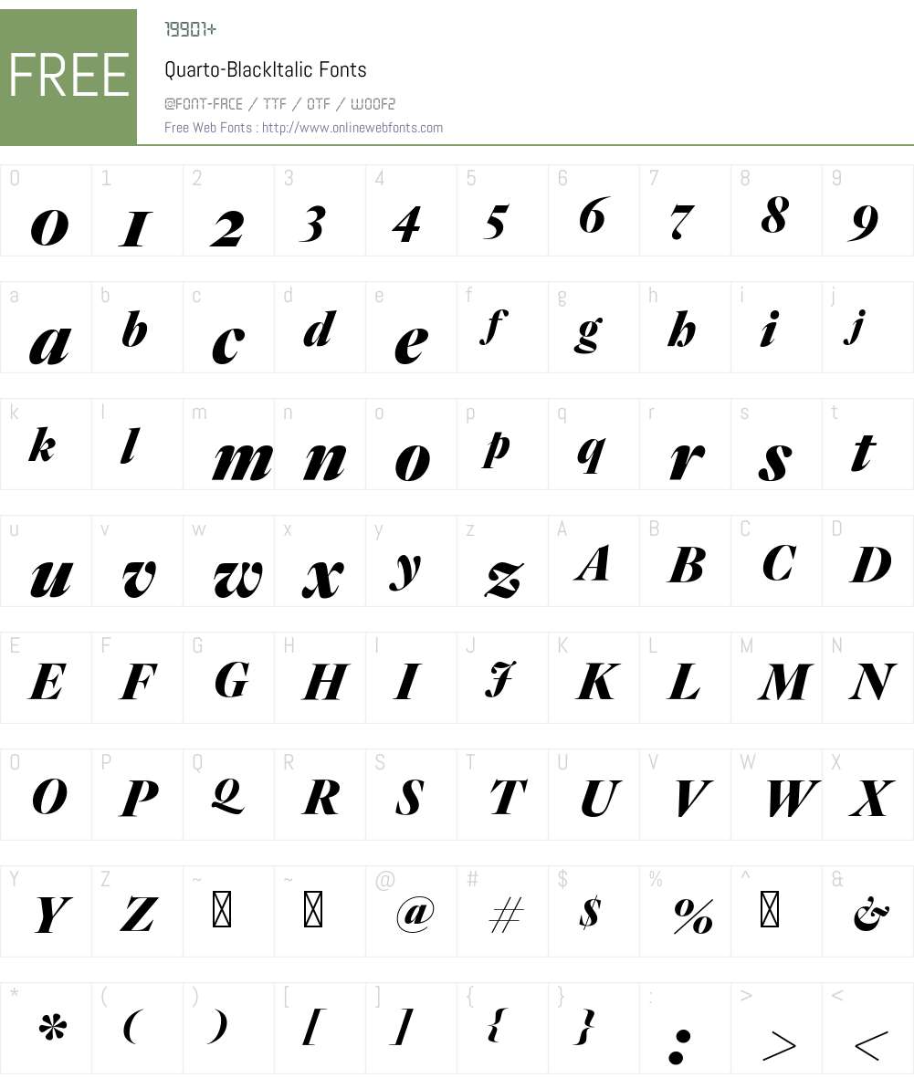 Quarto Black Font Screenshots