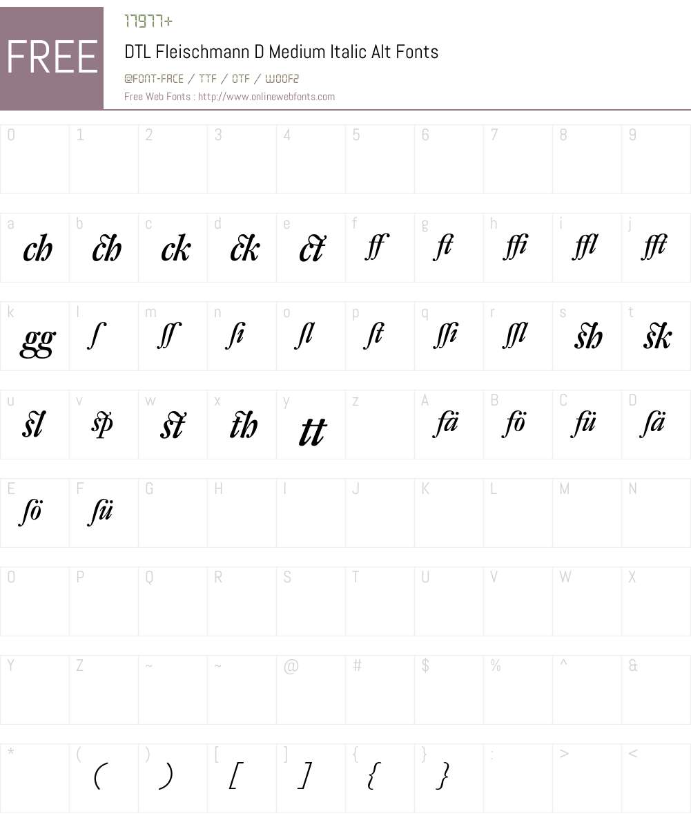 DTL Fleischmann Font Screenshots