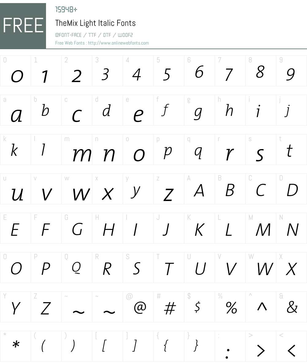 The Mix Light- Font Screenshots