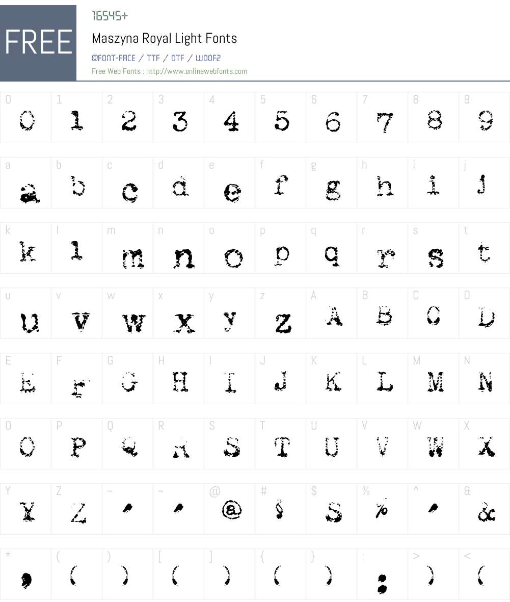 Maszyna Royal Light Font Screenshots