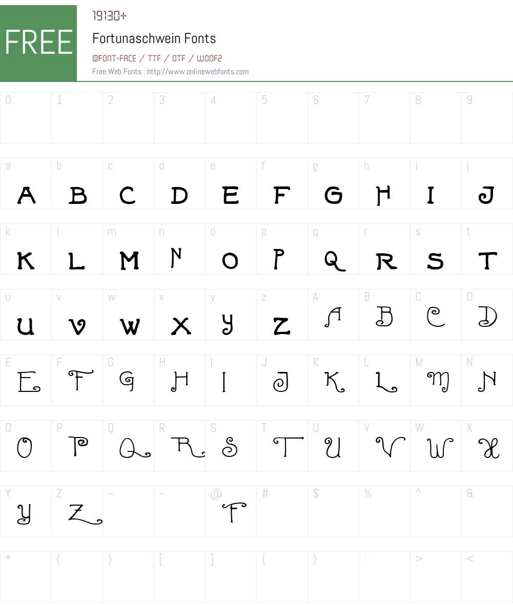 Fortunaschwein Font Screenshots