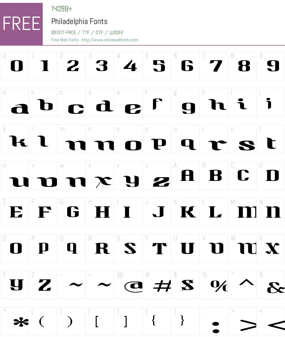 Philadelphia Font Screenshots