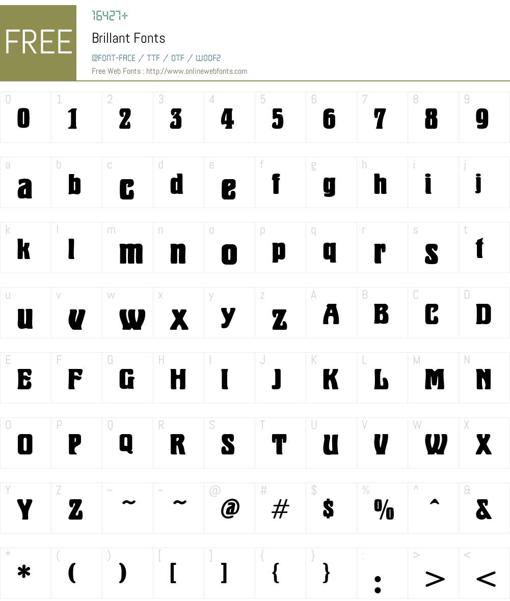 Brillant Font Screenshots