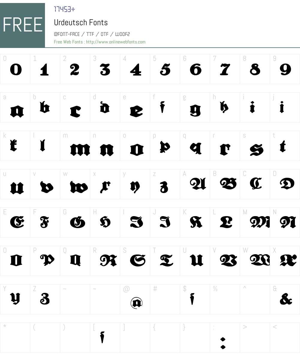 Urdeutsch Font Screenshots