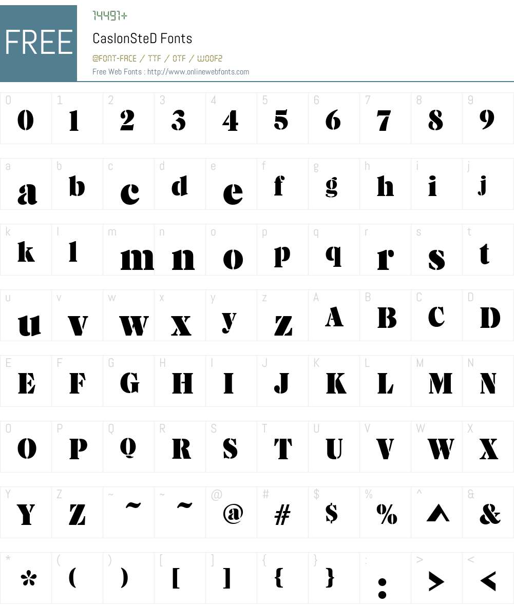 CaslonSteD Font Screenshots