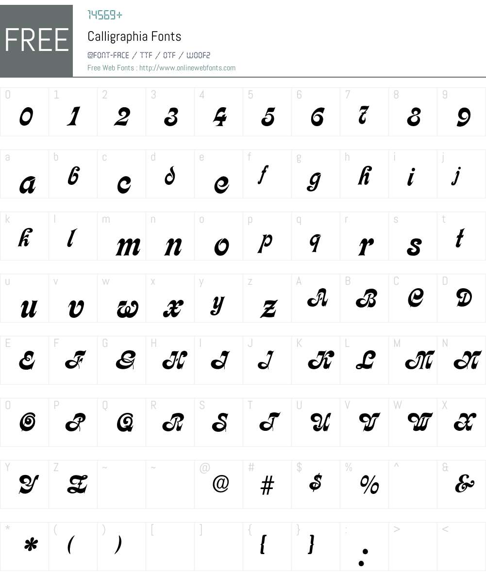 Calligraphia Font Screenshots