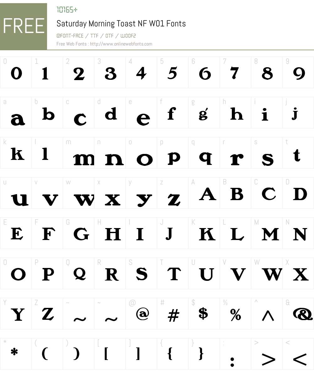 SaturdayMorningToastNFW01 Font Screenshots