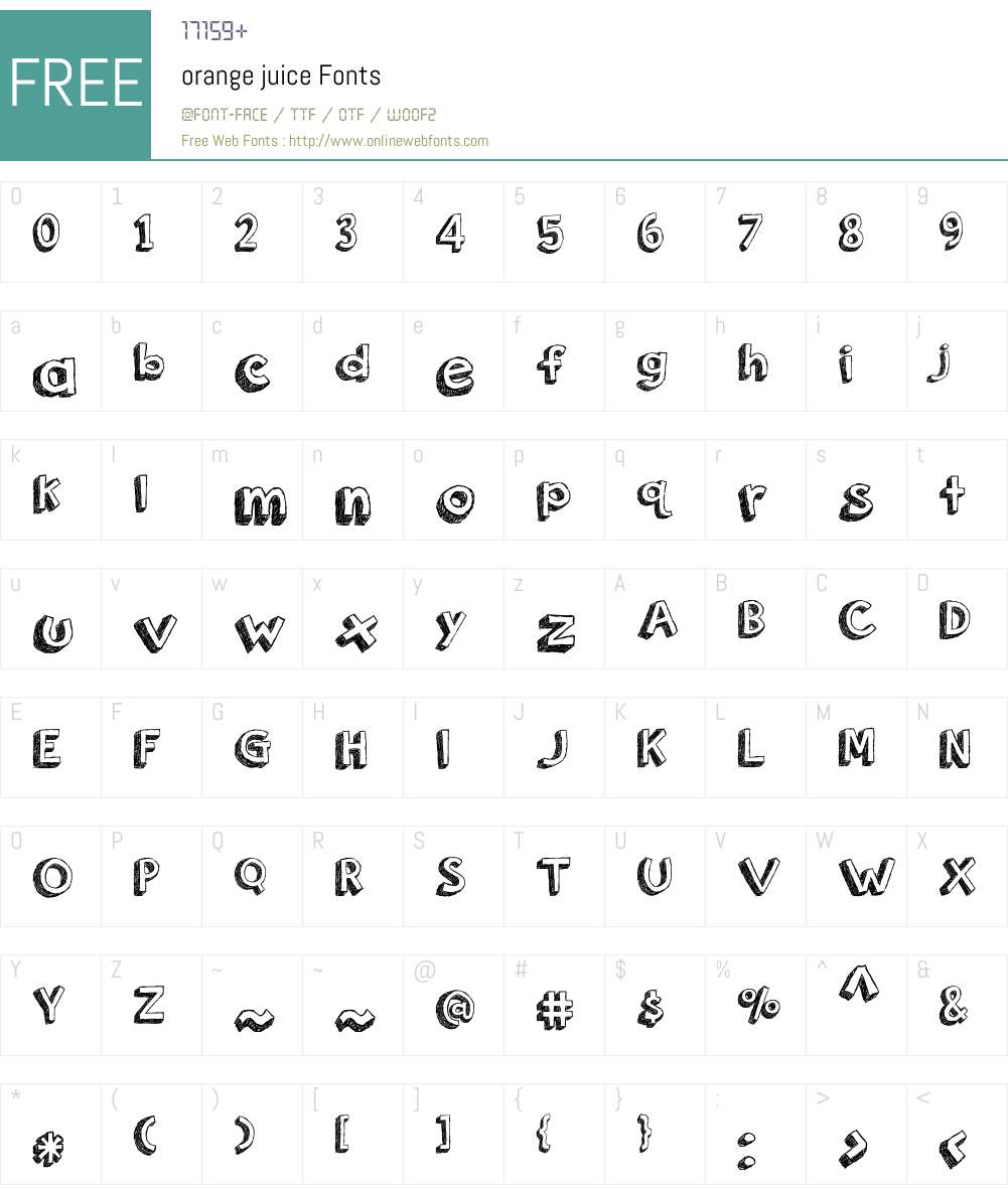 orange juice Font Screenshots