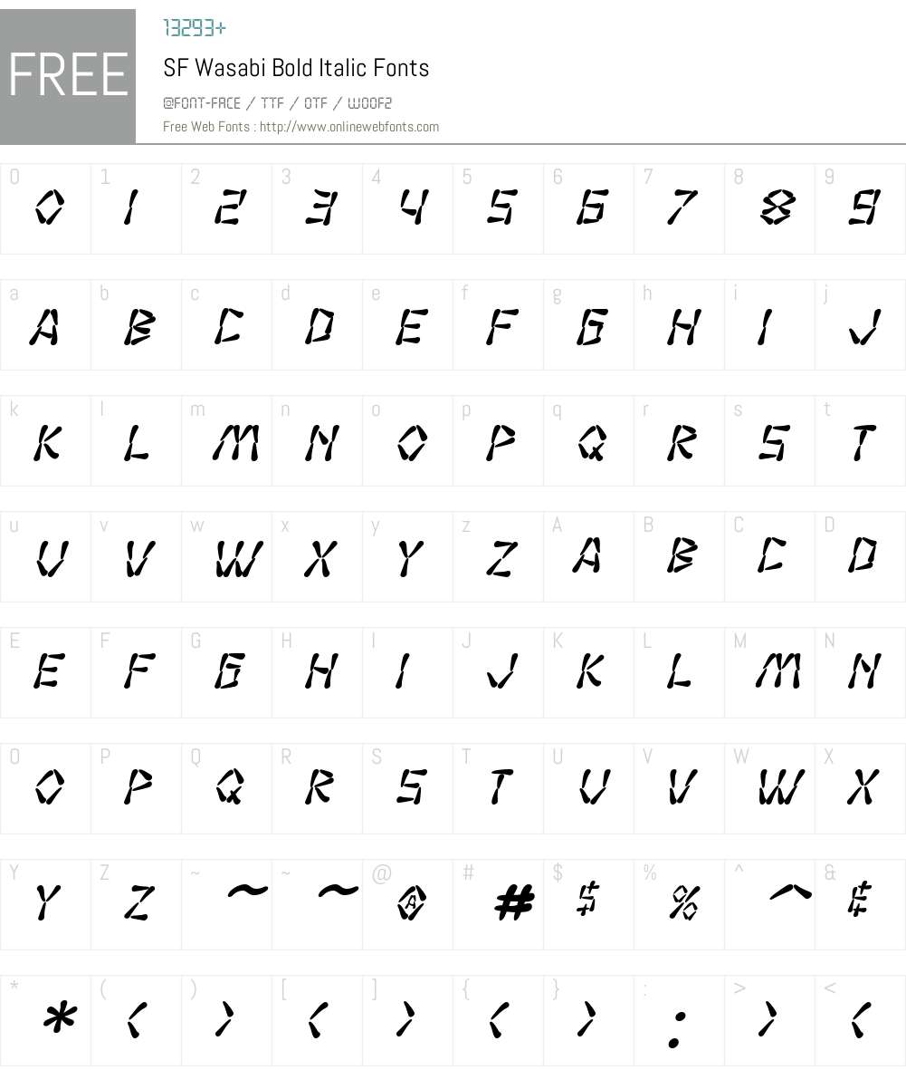 SF Wasabi Font Screenshots