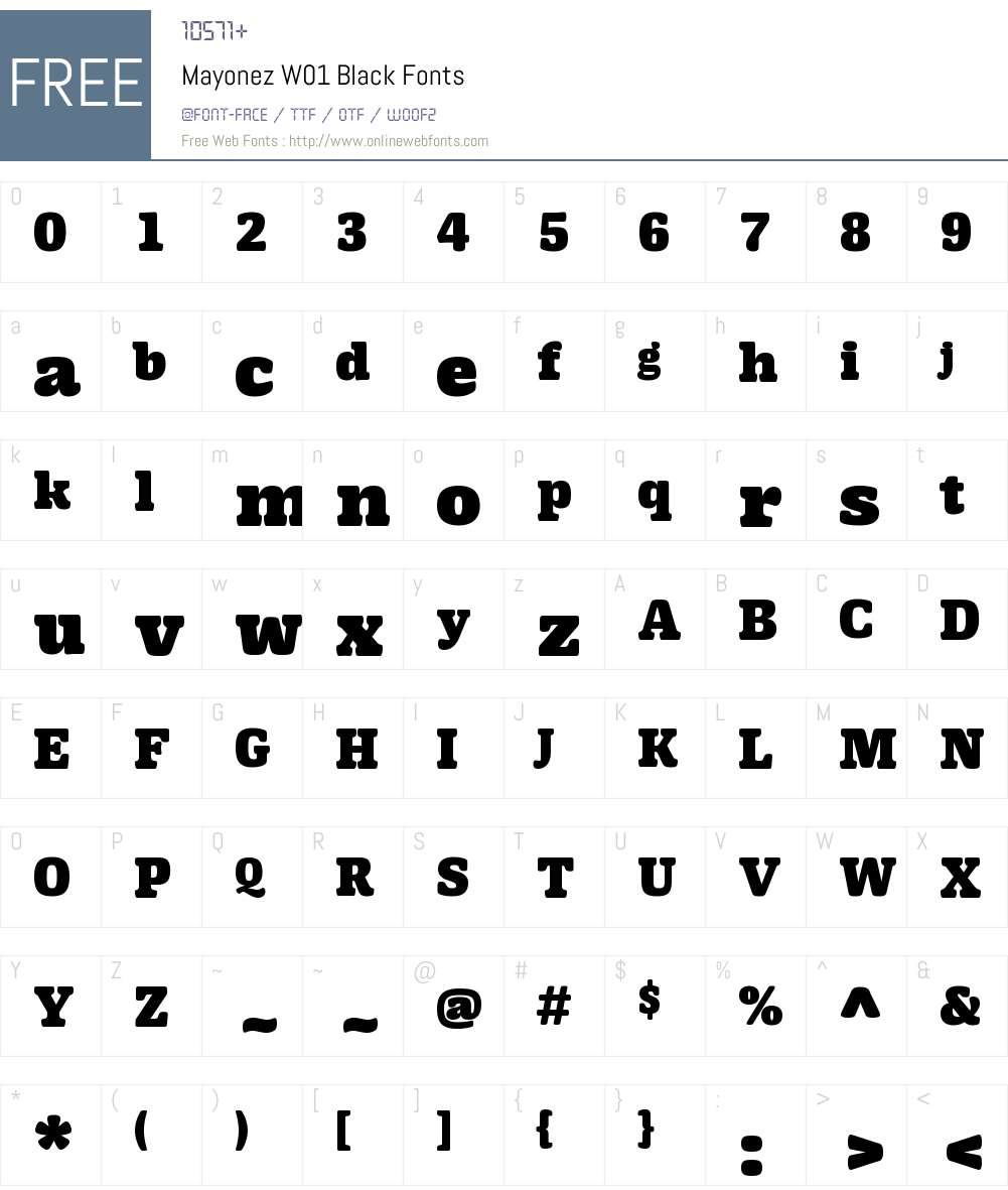 MayonezW01-Black Font Screenshots