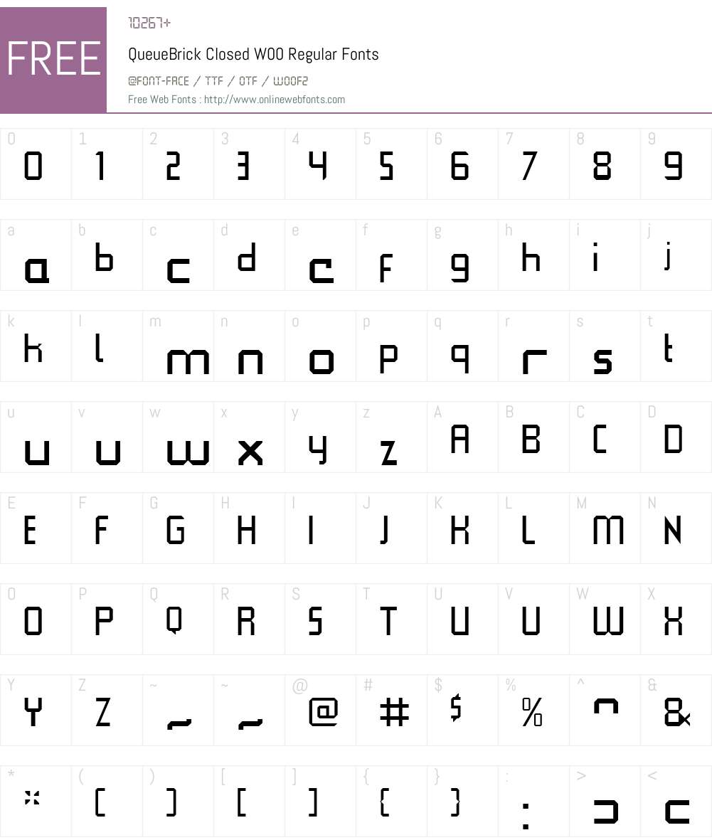 QueueBrickClosedW00-Regular Font Screenshots