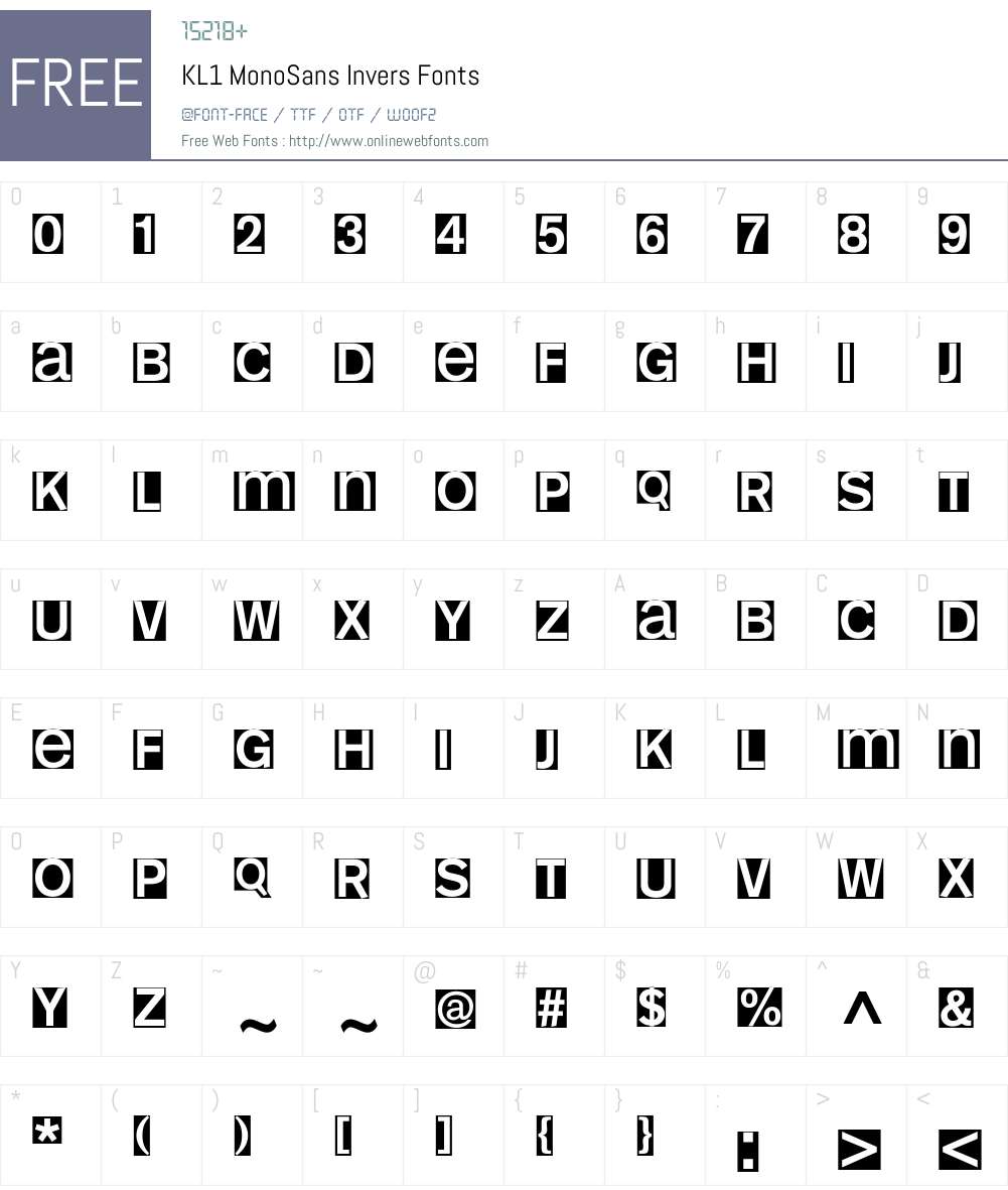 KL1 MonoSans Font Screenshots