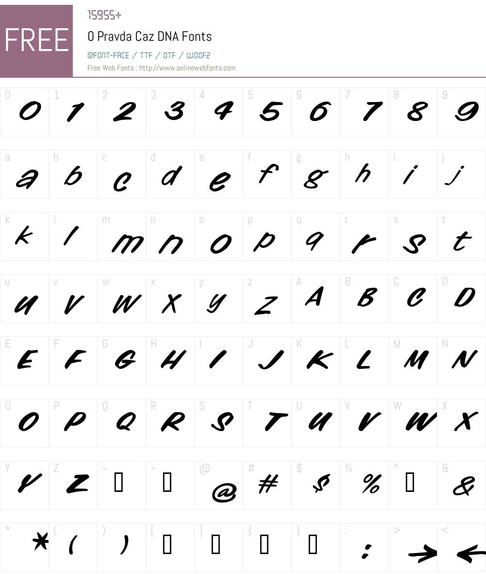 0 Pravda Caz DNA Font Screenshots