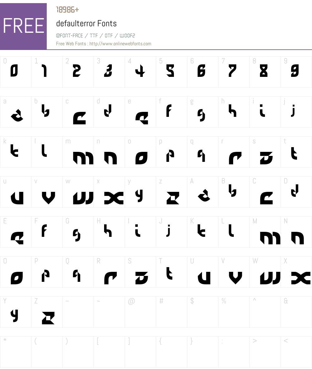 defaulterror Font Screenshots