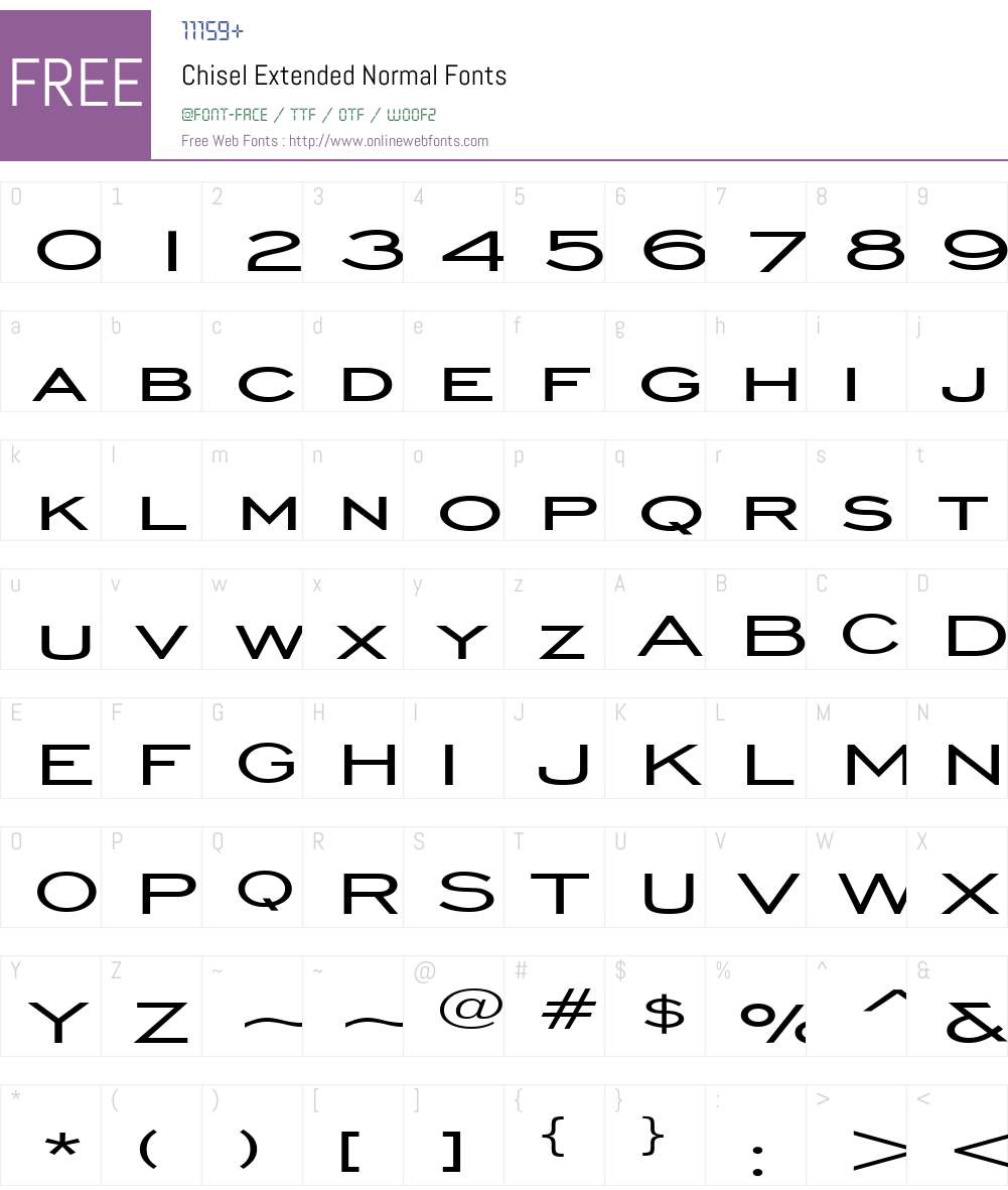 Chisel Extended Font Screenshots