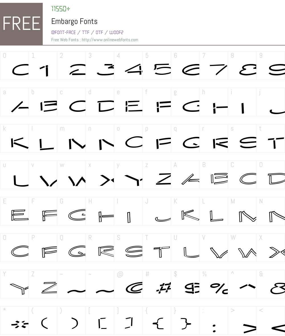 Embargo Font Screenshots