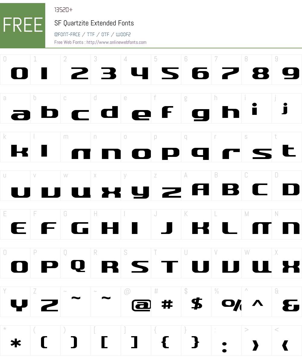 SF Quartzite Extended Font Screenshots