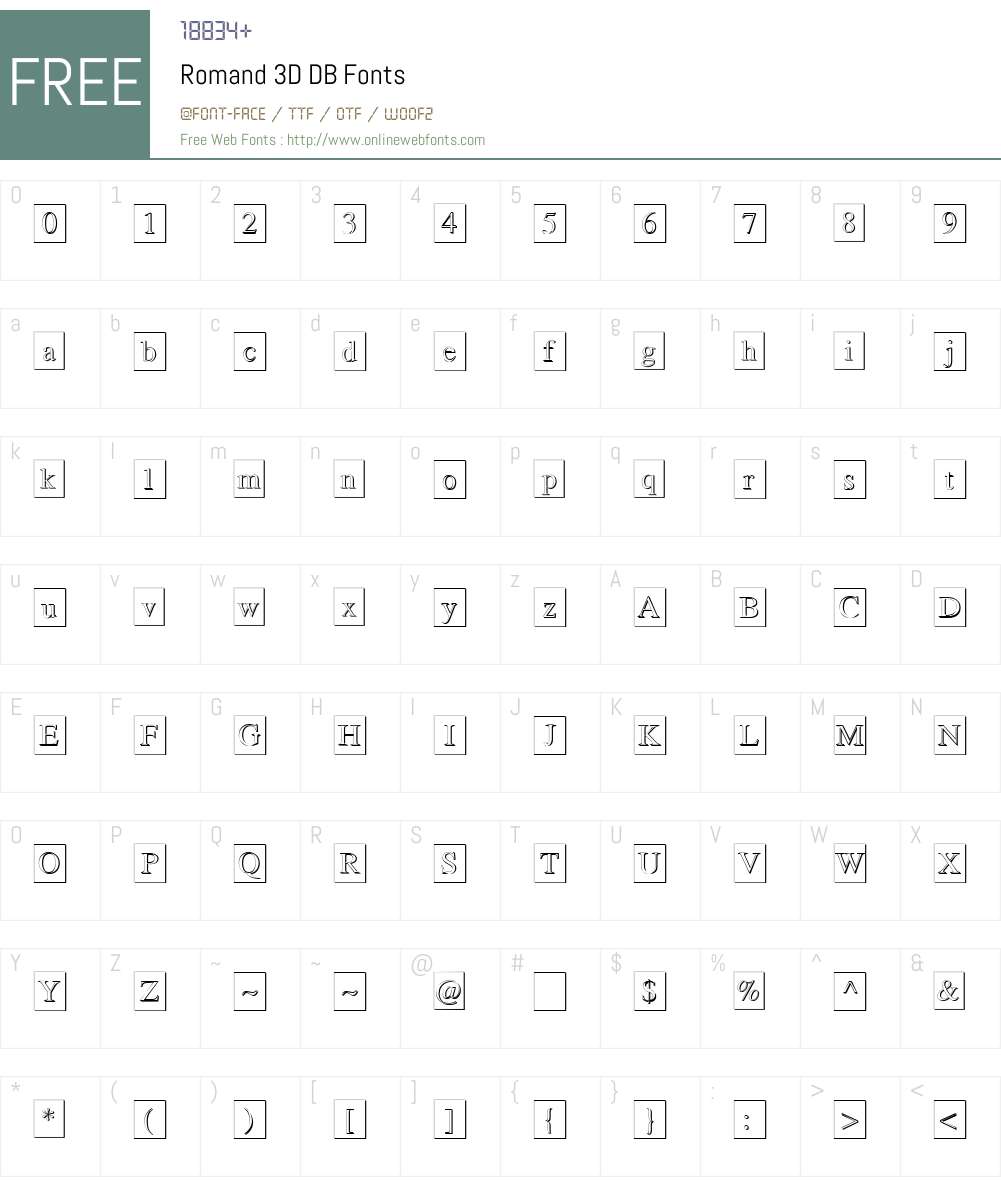 Romand 3D DB Font Screenshots