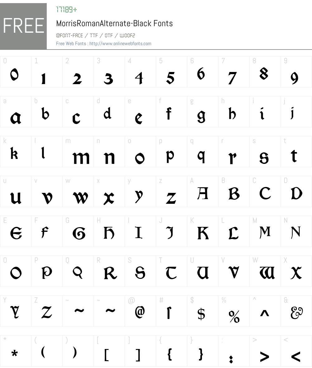 Morris Roman Alternate Font Screenshots