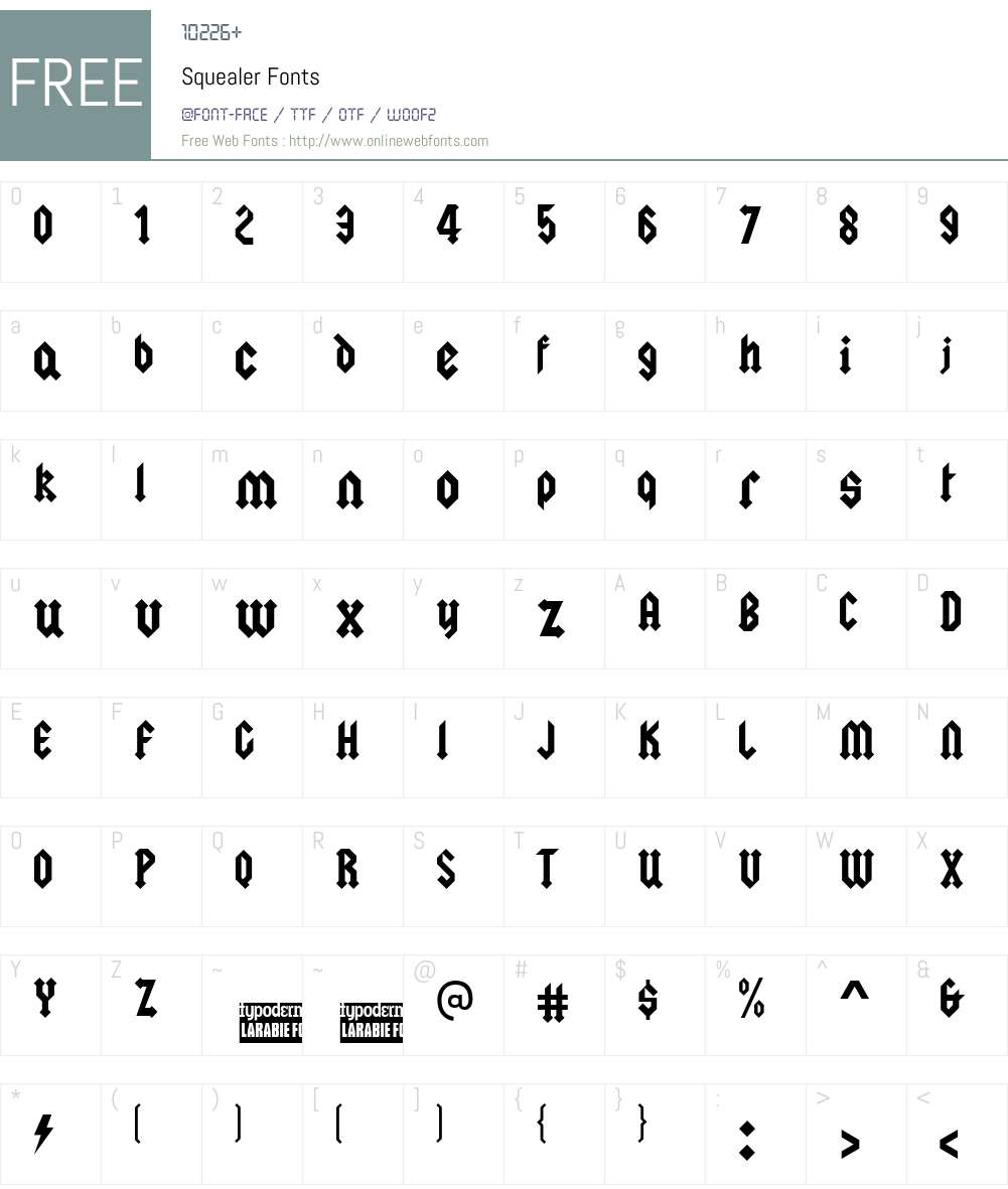 Squealer Font Screenshots