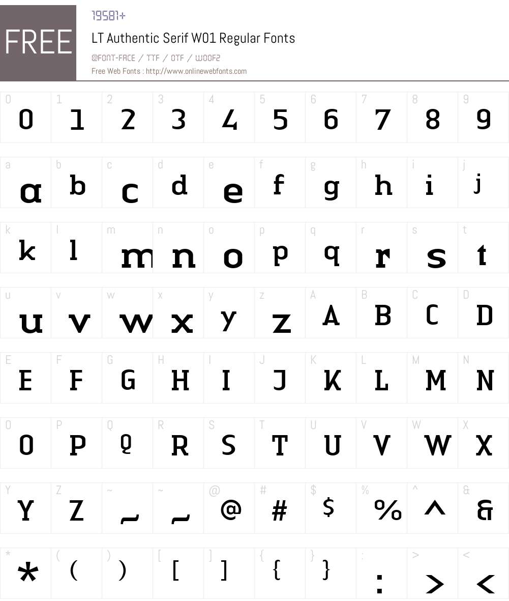 LTAuthenticSerifW01-Regular Font Screenshots