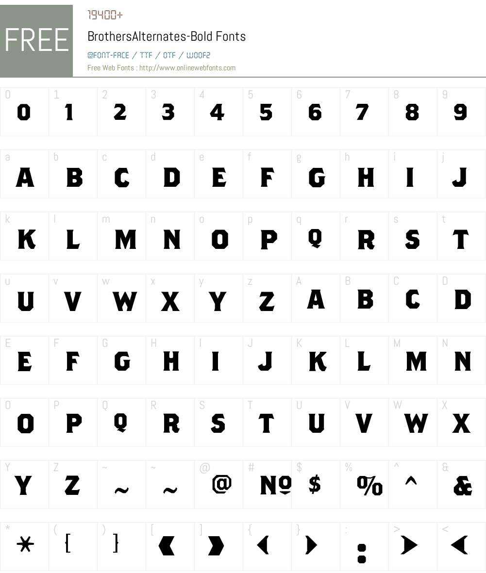 BrothersAlternates Font Screenshots