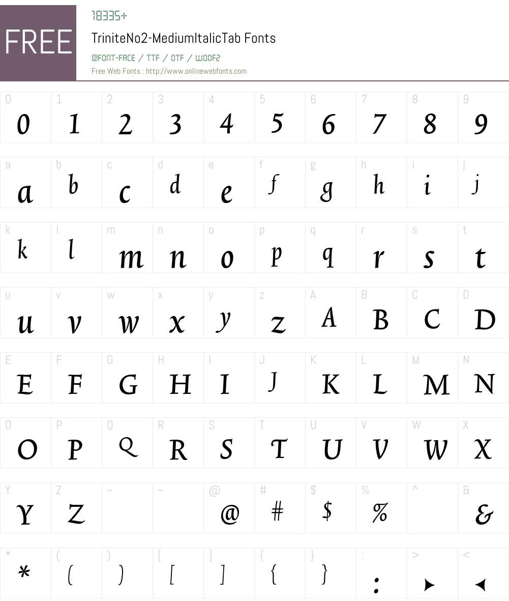 TriniteNo2 Font Screenshots