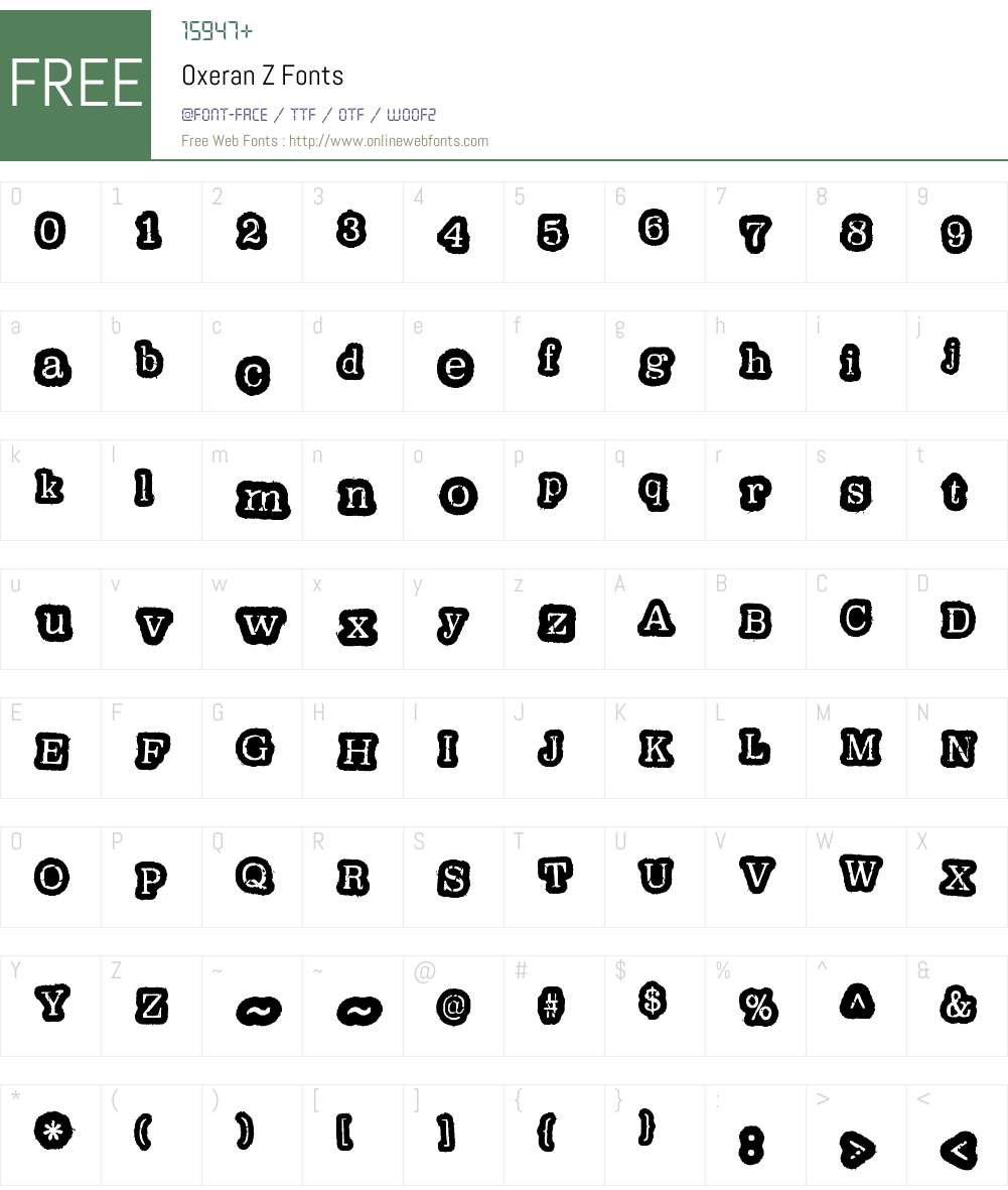 Oxeran Font Screenshots