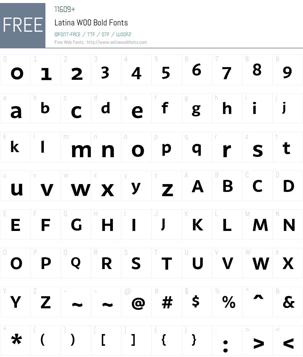 Latina Font Screenshots