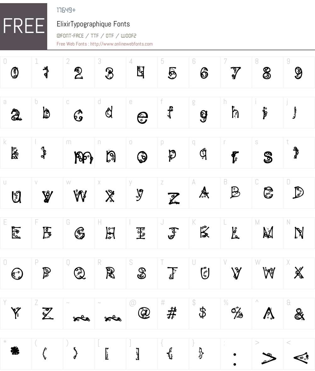 ElixirTypographique Font Screenshots