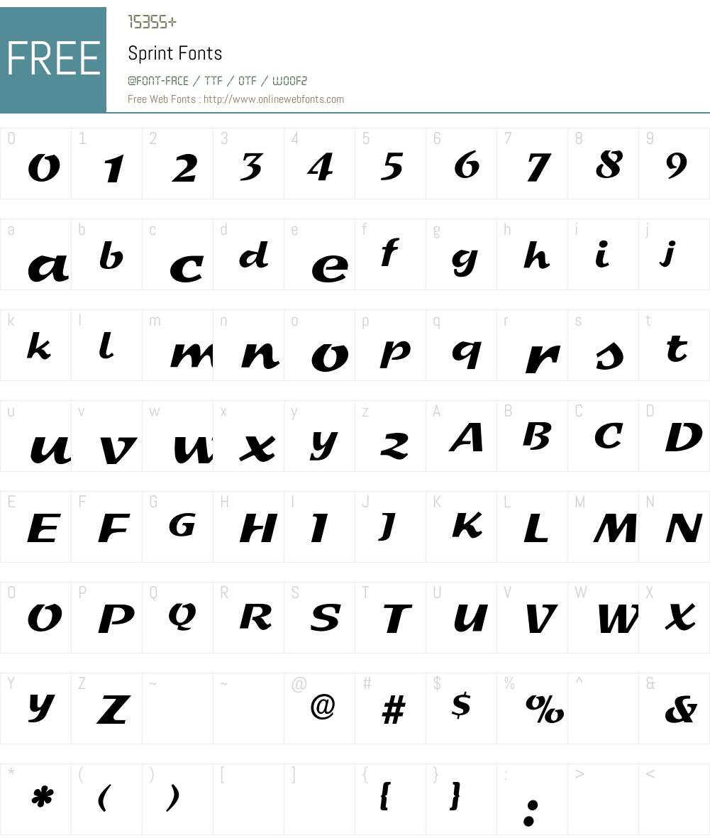 Sprint Font Screenshots