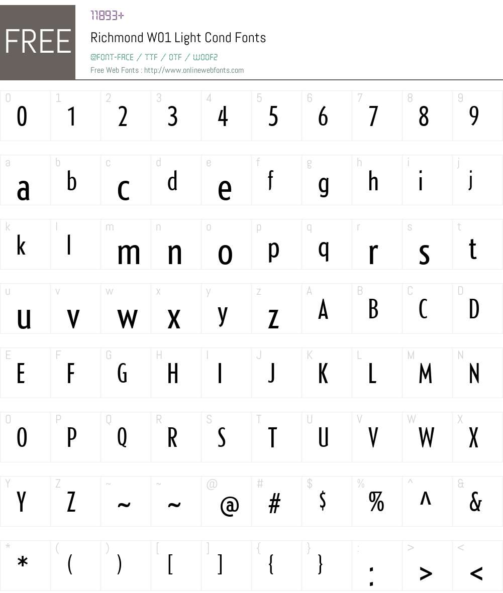 RichmondW01-LightCond Font Screenshots