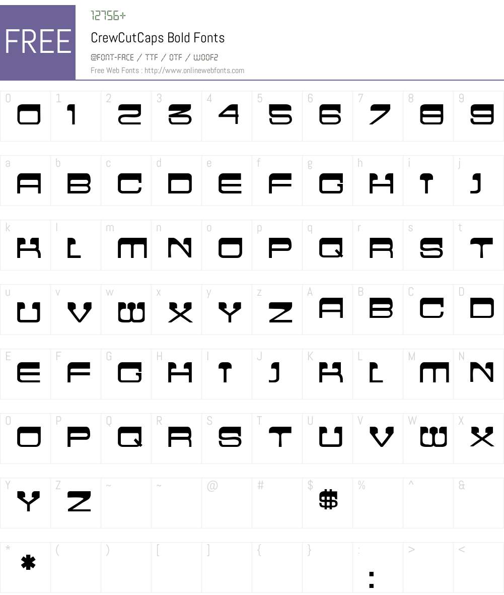 CrewCutCaps Font Screenshots