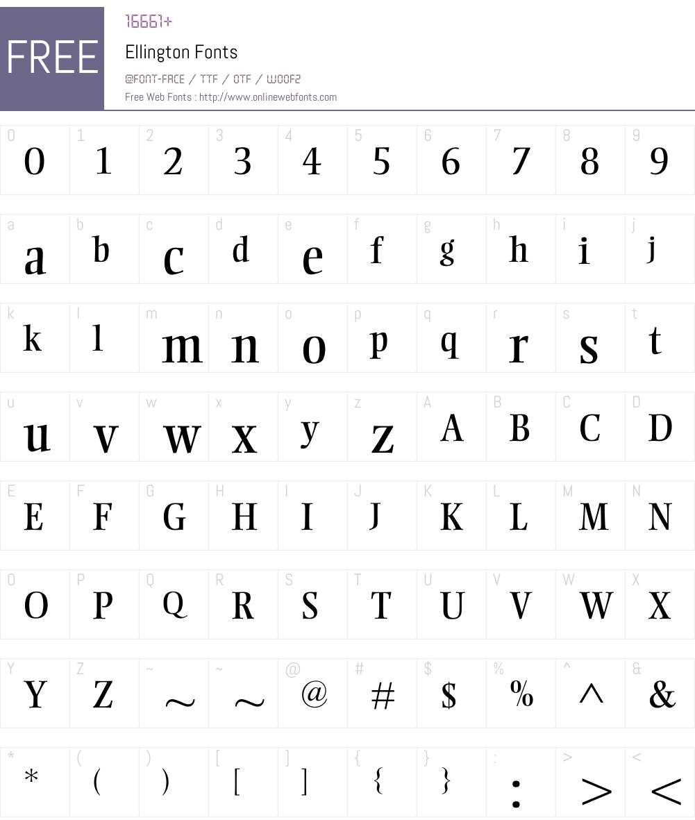 Ellington Font Screenshots