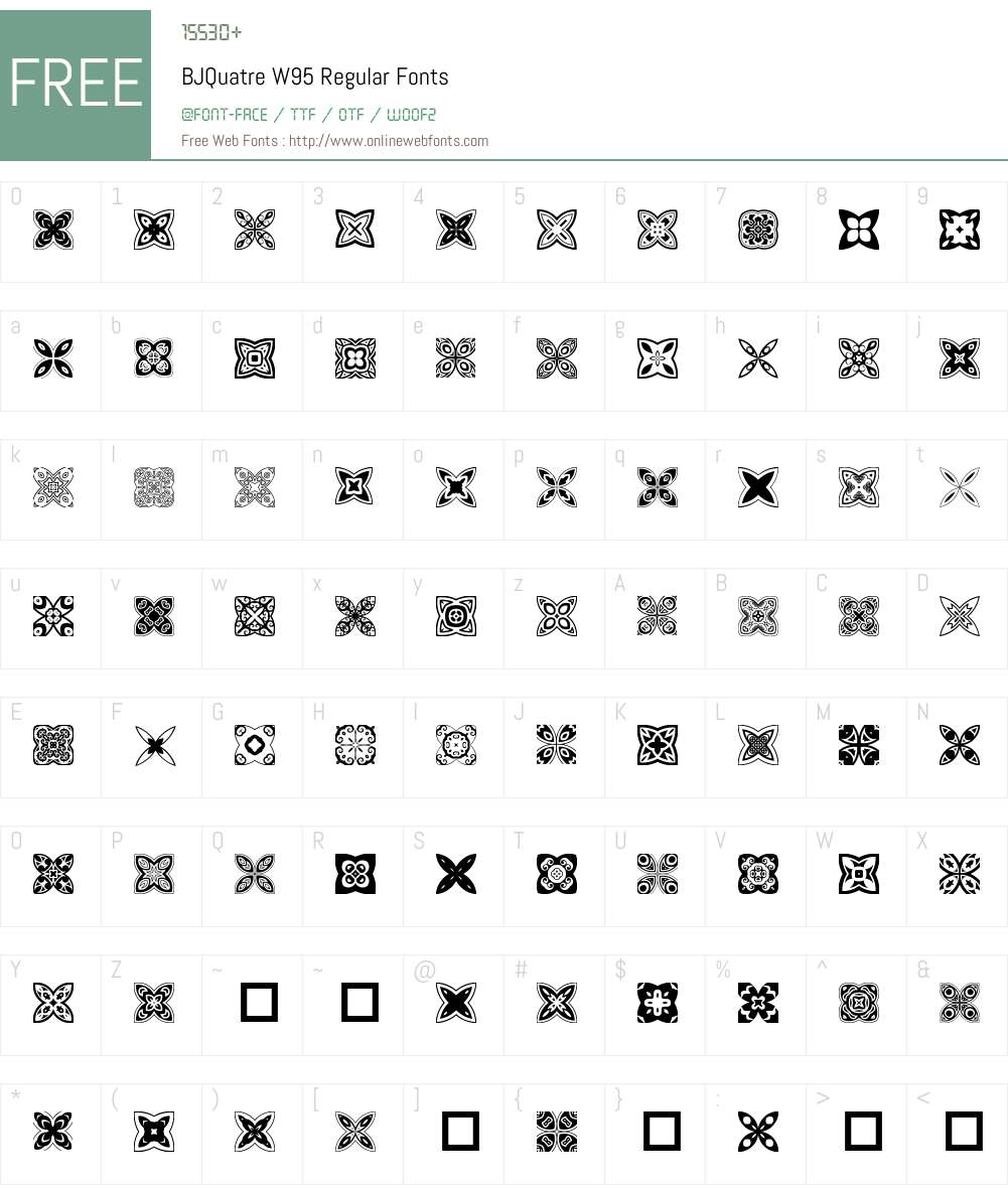 BJQuatre Font Screenshots
