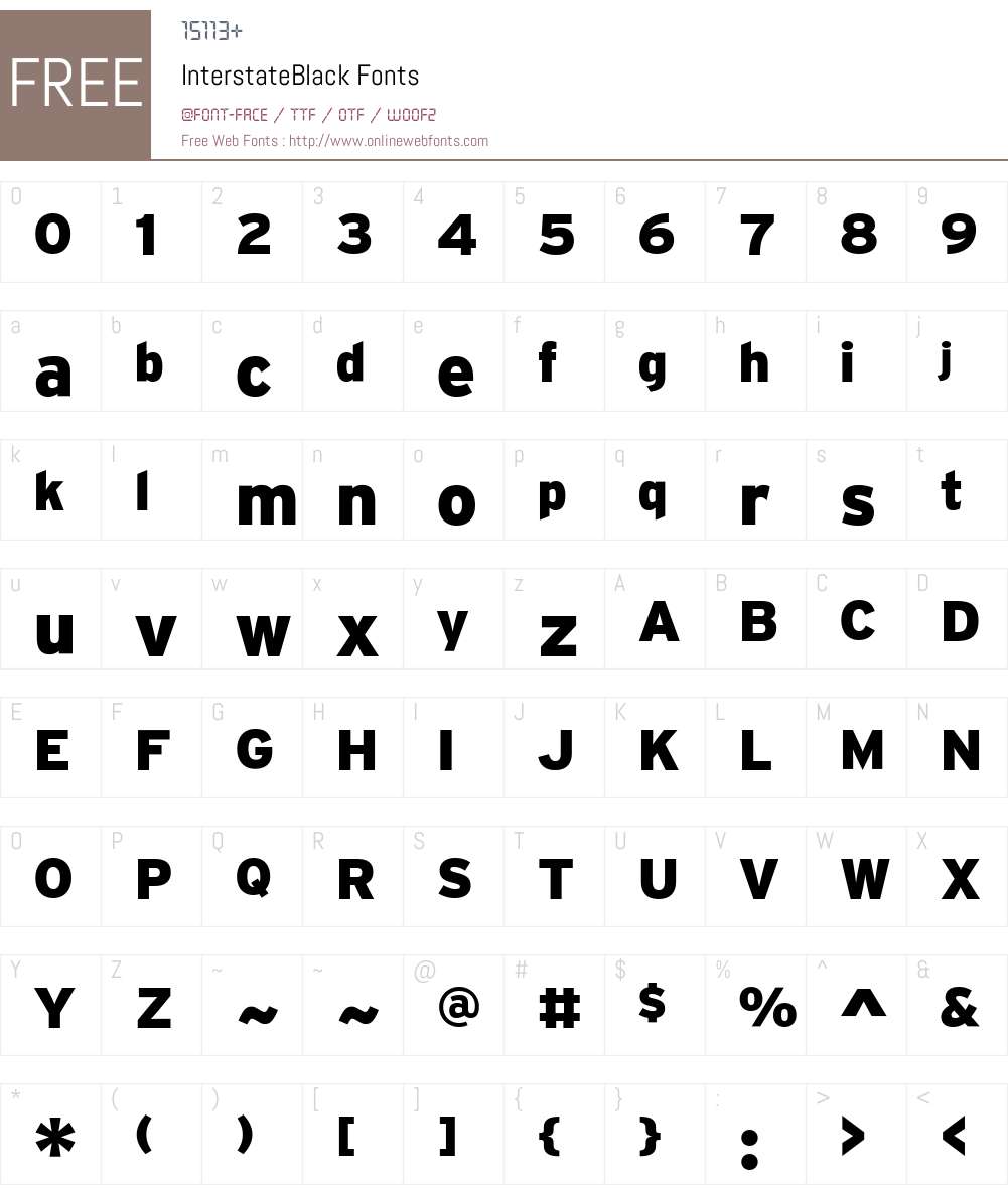 InterstateBlack Font Screenshots