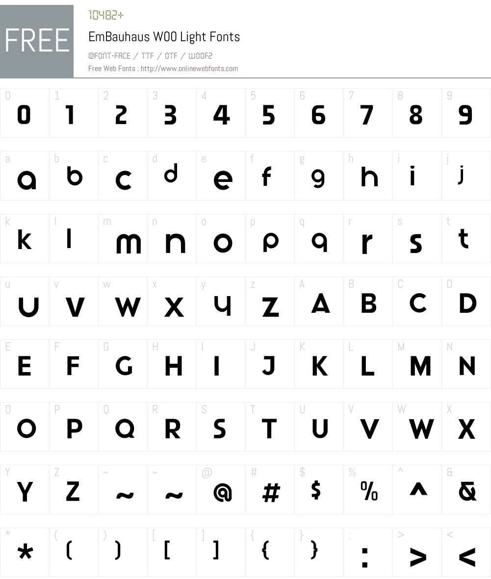 EmBauhausW00-Light Font Screenshots