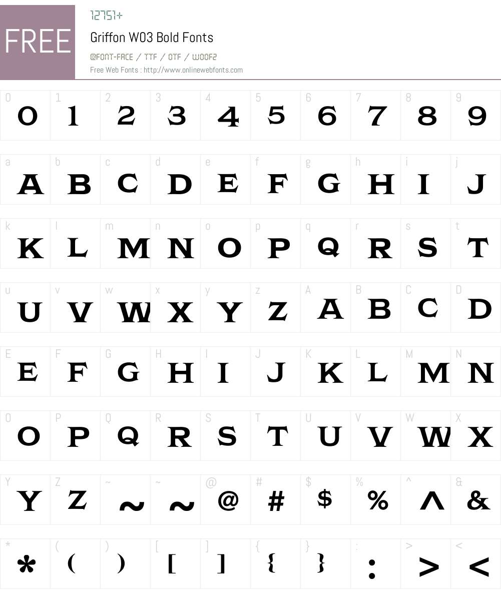 Griffon Font Screenshots