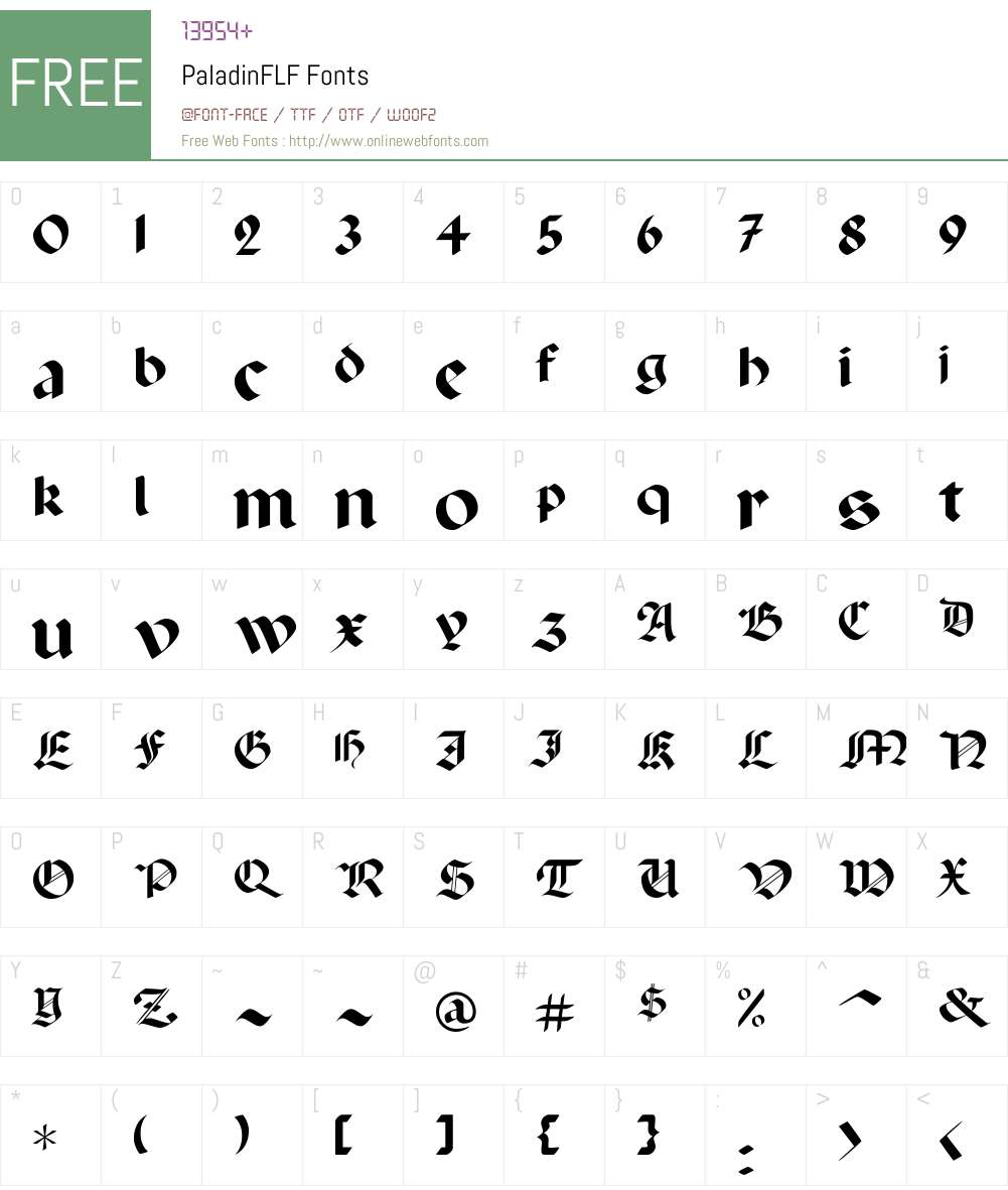 PaladinFLF Font Screenshots