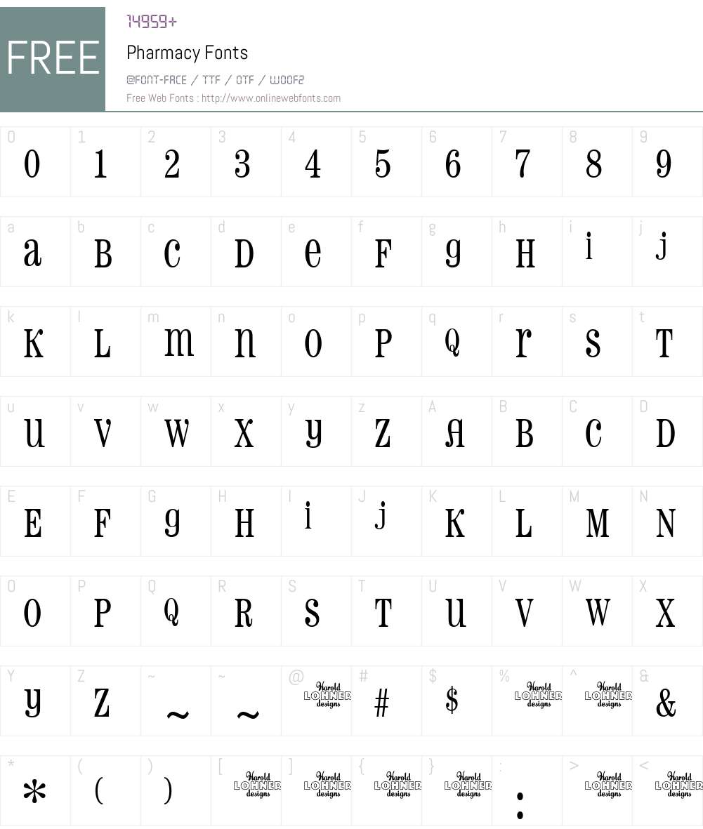 Pharmacy Font Screenshots